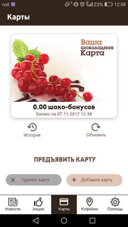 Мобильное приложение «Шоколадницы»