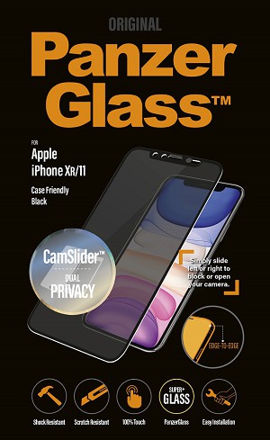 Купить Стекло защитное PanzerGlass iPhone 11 CamSlider Privacy черная рамка